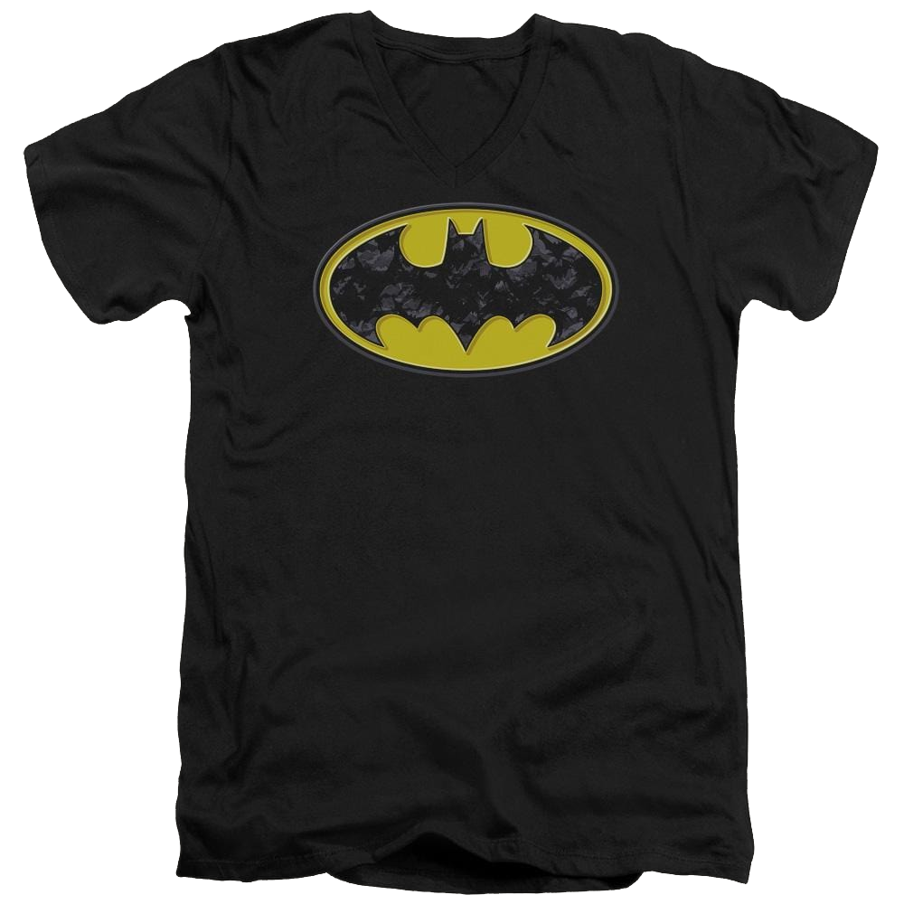 Batman Bats In Logo - Men's V-Neck T-Shirt Men's V-Neck T-Shirt Batman   