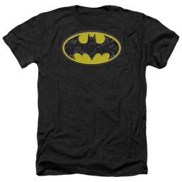 Batman Bats In Logo - Men's Heather T-Shirt Men's Heather T-Shirt Batman   