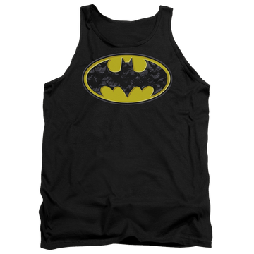 Black men's tank with Batman Bats In Logo graphic