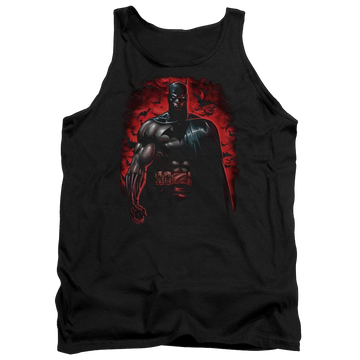 Black men's tank with Batman Red Knight graphic