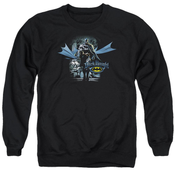 Black men's crewneck sweatshirt with Batman From The Depths graphic