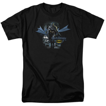 Black men's regular fit t-shirt with Batman From The Depths graphic