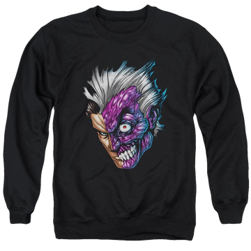 Black men's crewneck sweatshirt with Batman Just Face graphic