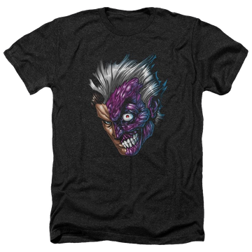 Charcoal men's heather t-shirt with Batman Just Face graphic