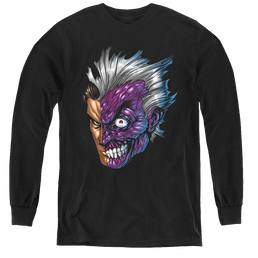Dc Batman Just Face - Youth Long Sleeve T-Shirt Youth Long Sleeve T-Shirt Batman   