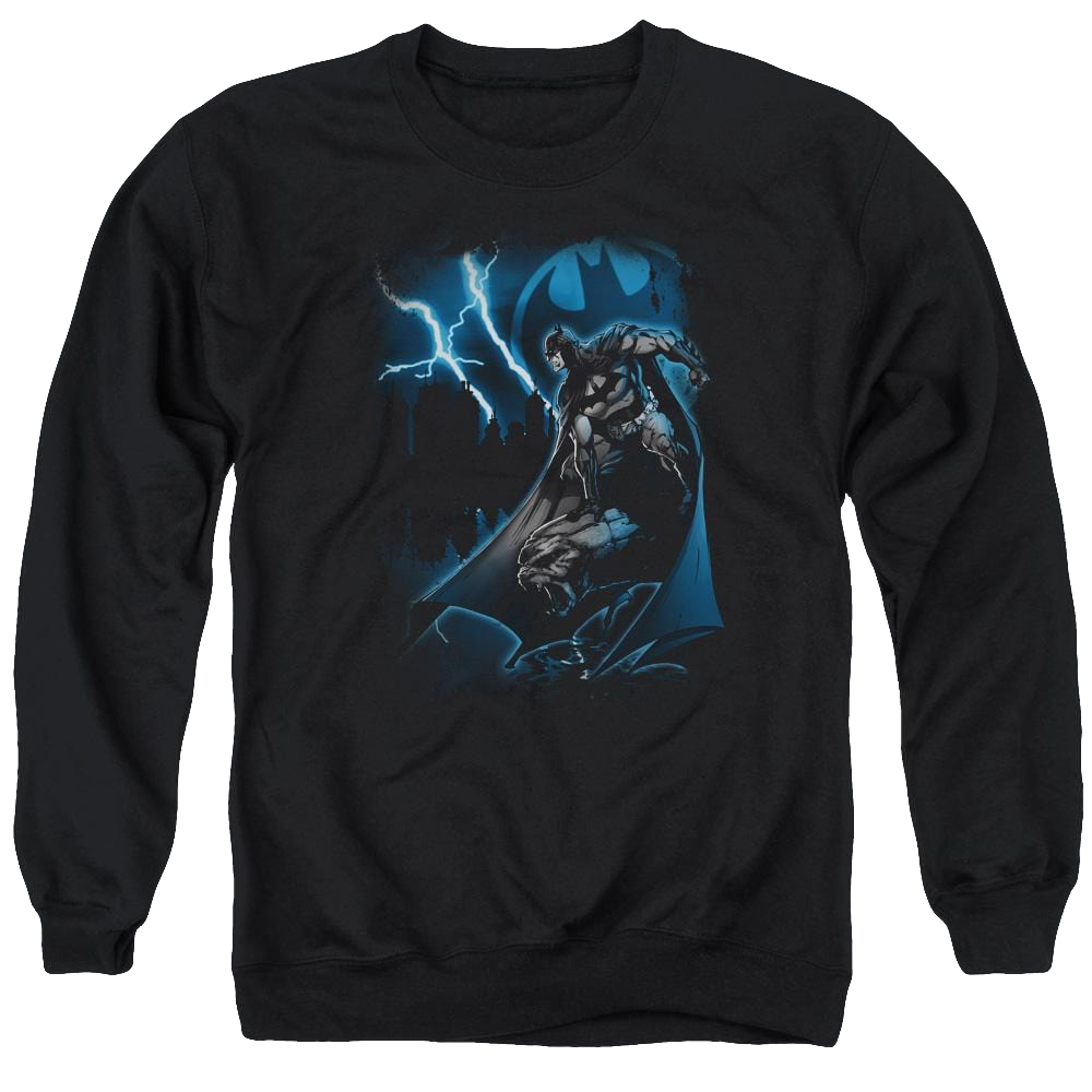 Batman Lightning Strikes - Men's Crewneck Sweatshirt Men's Crewneck Sweatshirt Batman   
