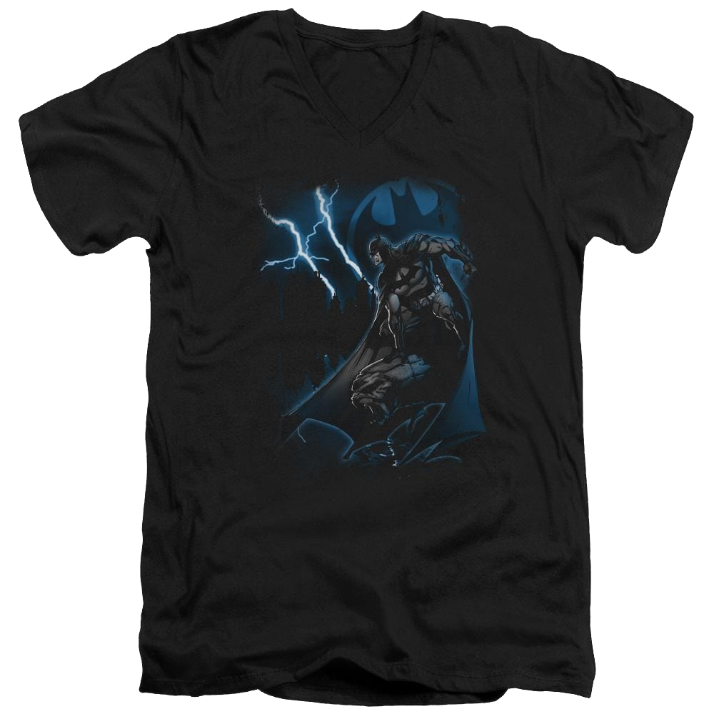 Batman Lightning Strikes - Men's V-Neck T-Shirt Men's V-Neck T-Shirt Batman   