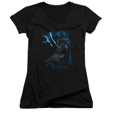 Batman Lightning Strikes - Juniors V-Neck T-Shirt Juniors V-Neck T-Shirt Batman   