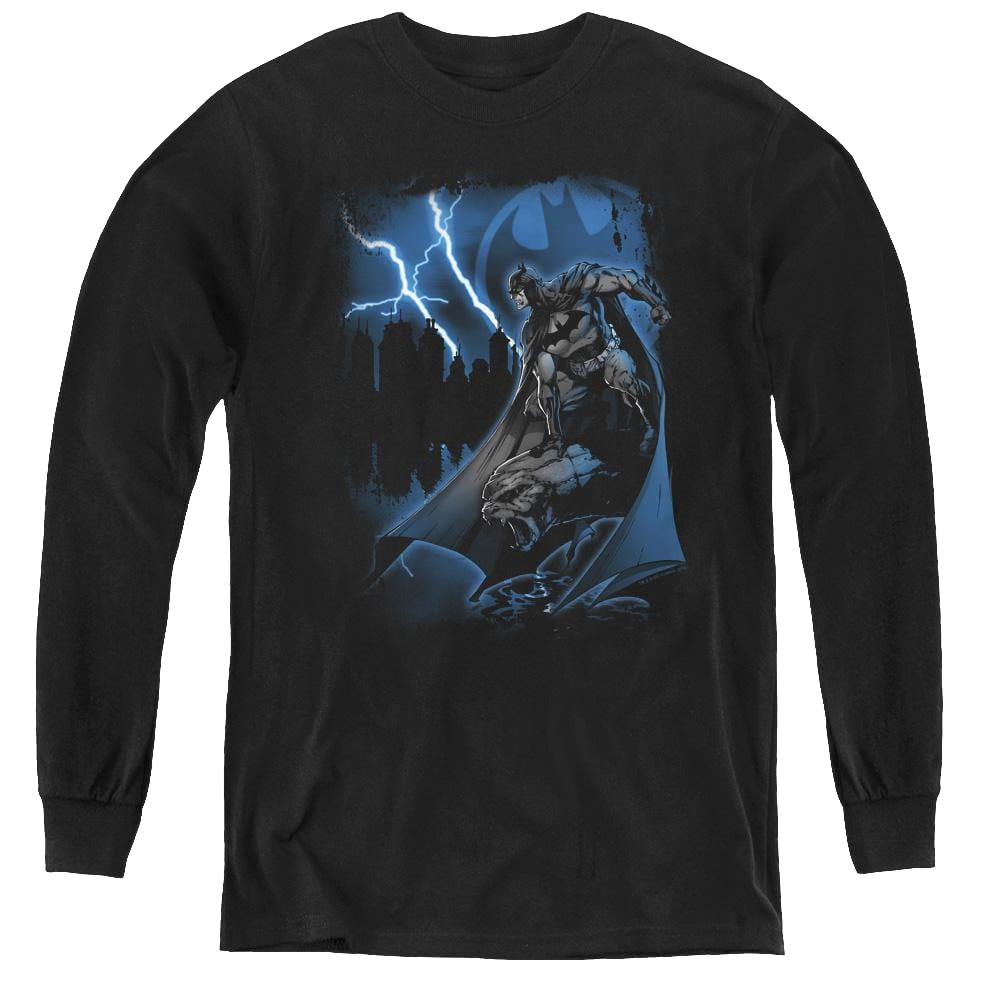 Dc Batman Lightning Strikes - Youth Long Sleeve T-Shirt Youth Long Sleeve T-Shirt Batman   