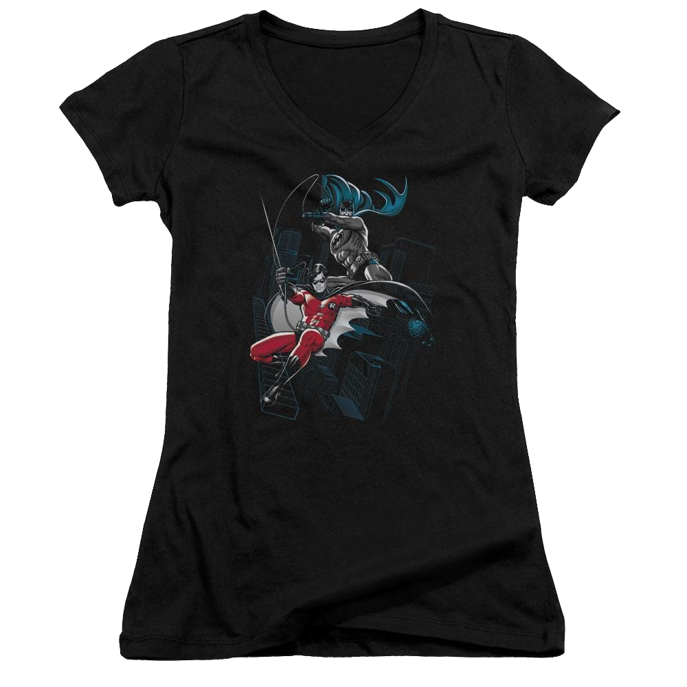 Batman Black And White - Juniors V-Neck T-Shirt Juniors V-Neck T-Shirt Batman   