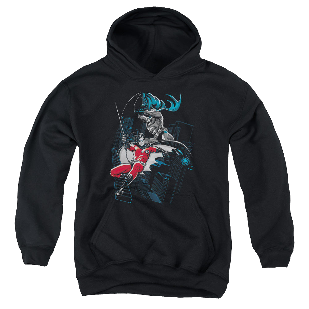Robin Black And White - Youth Hoodie Youth Hoodie (Ages 8-12) Batman   