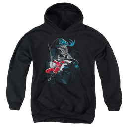 Robin Black And White - Youth Hoodie Youth Hoodie (Ages 8-12) Batman   