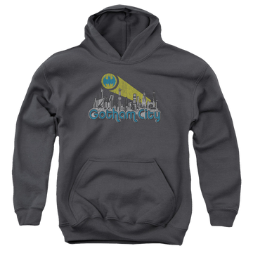 DC Batman Gotham City Distressed - Youth Hoodie Youth Hoodie (Ages 8-12) Batman   