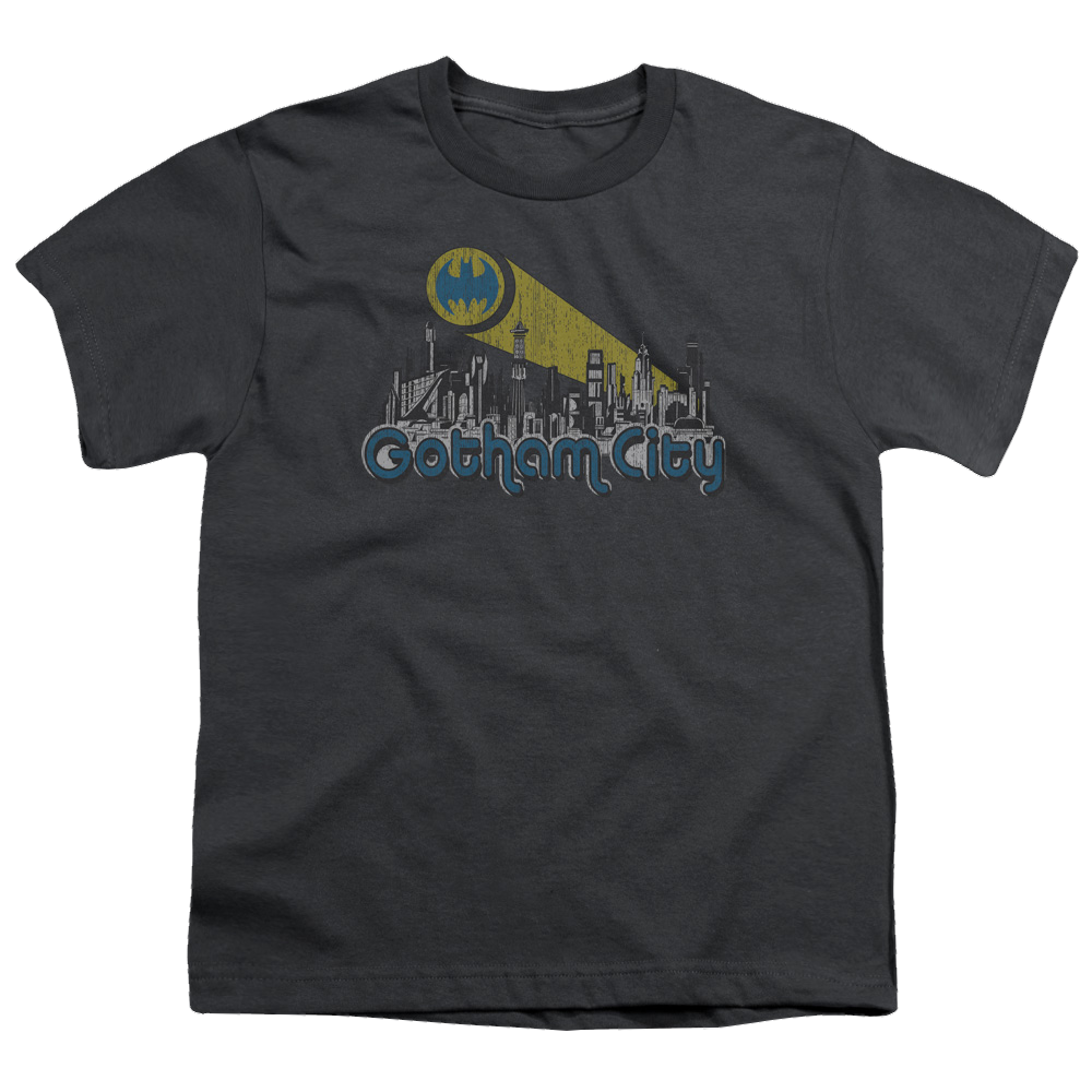 DC Batman Gotham City Distressed - Youth T-Shirt Youth T-Shirt (Ages 8-12) Batman   