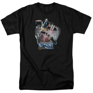 Black men's regular fit t-shirt with Batman Mech graphic