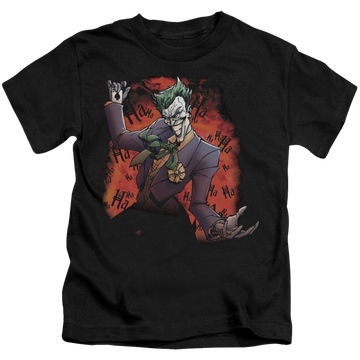 Black kid's t-shirt for ages 4 to 7 with Jokers Ave graphic