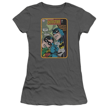 Charcoal juniors t-shirt with Batman Detective #380 graphic