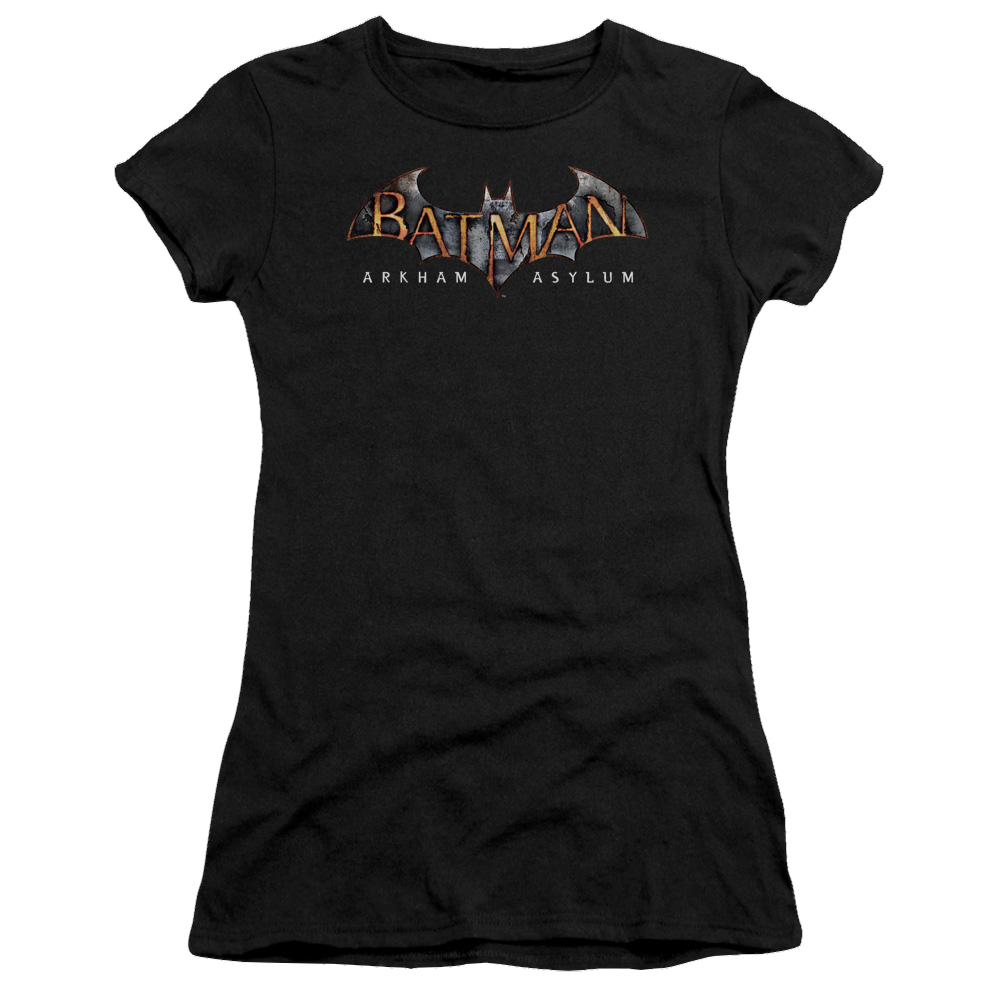Batman - Arkham Arkham Asylum Logo - Juniors T-Shirt Juniors T-Shirt Batman   