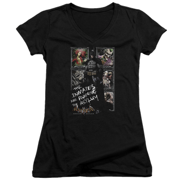 Batman - Arkham Running The Asylum - Juniors V-Neck T-Shirt Juniors V-Neck T-Shirt Batman   