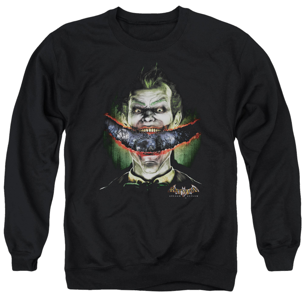 Batman - Arkham Crazy Lips - Men's Crewneck Sweatshirt Men's Crewneck Sweatshirt Batman   