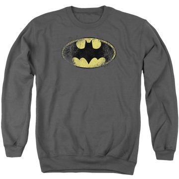 Batman Destroyed Logo - Men's Crewneck Sweatshirt Men's Crewneck Sweatshirt Batman   