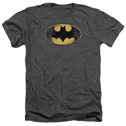 Batman Destroyed Logo - Men's Heather T-Shirt Men's Heather T-Shirt Batman   