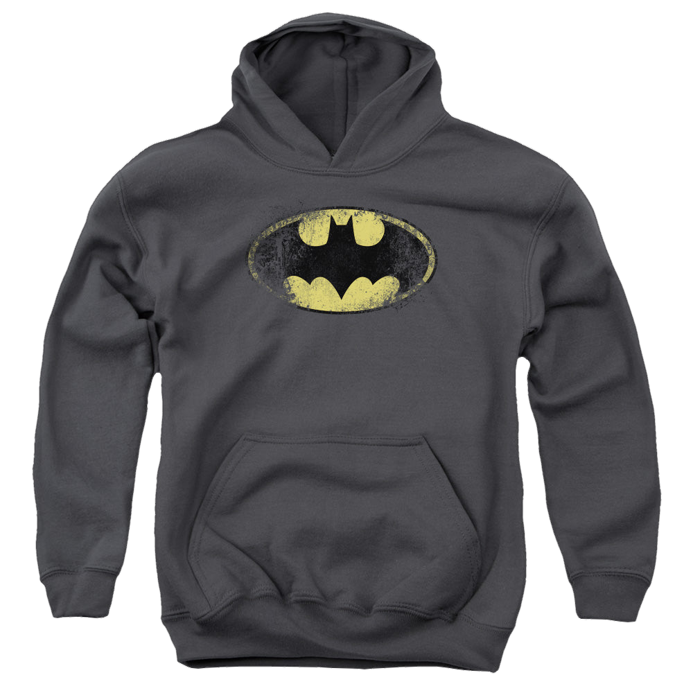 DC Batman Destroyed Logo - Youth Hoodie Youth Hoodie (Ages 8-12) Batman   