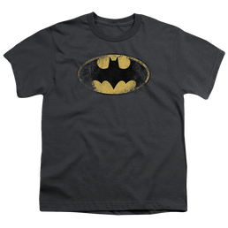DC Batman Destroyed Logo - Youth T-Shirt Youth T-Shirt (Ages 8-12) Batman   