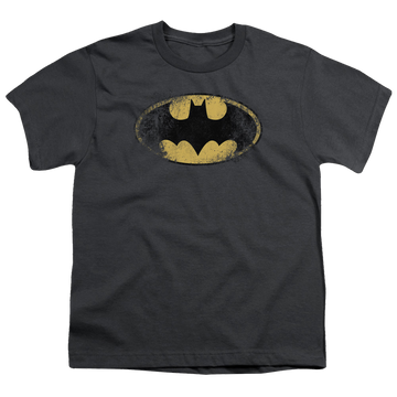 DC Batman Destroyed Logo - Youth T-Shirt Youth T-Shirt (Ages 8-12) Batman   