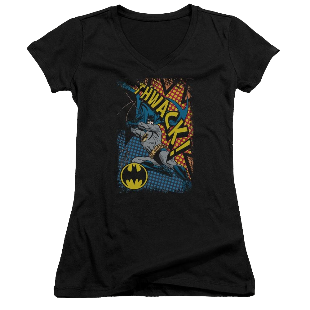 Batman Thwack - Juniors V-Neck T-Shirt Juniors V-Neck T-Shirt Batman   