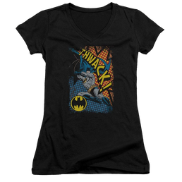Batman Thwack - Juniors V-Neck T-Shirt Juniors V-Neck T-Shirt Batman   