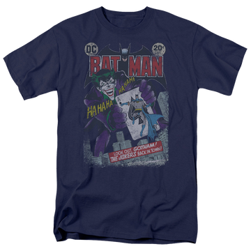 Navy men's regular fit t-shirt with Batman #251 Distressed graphic