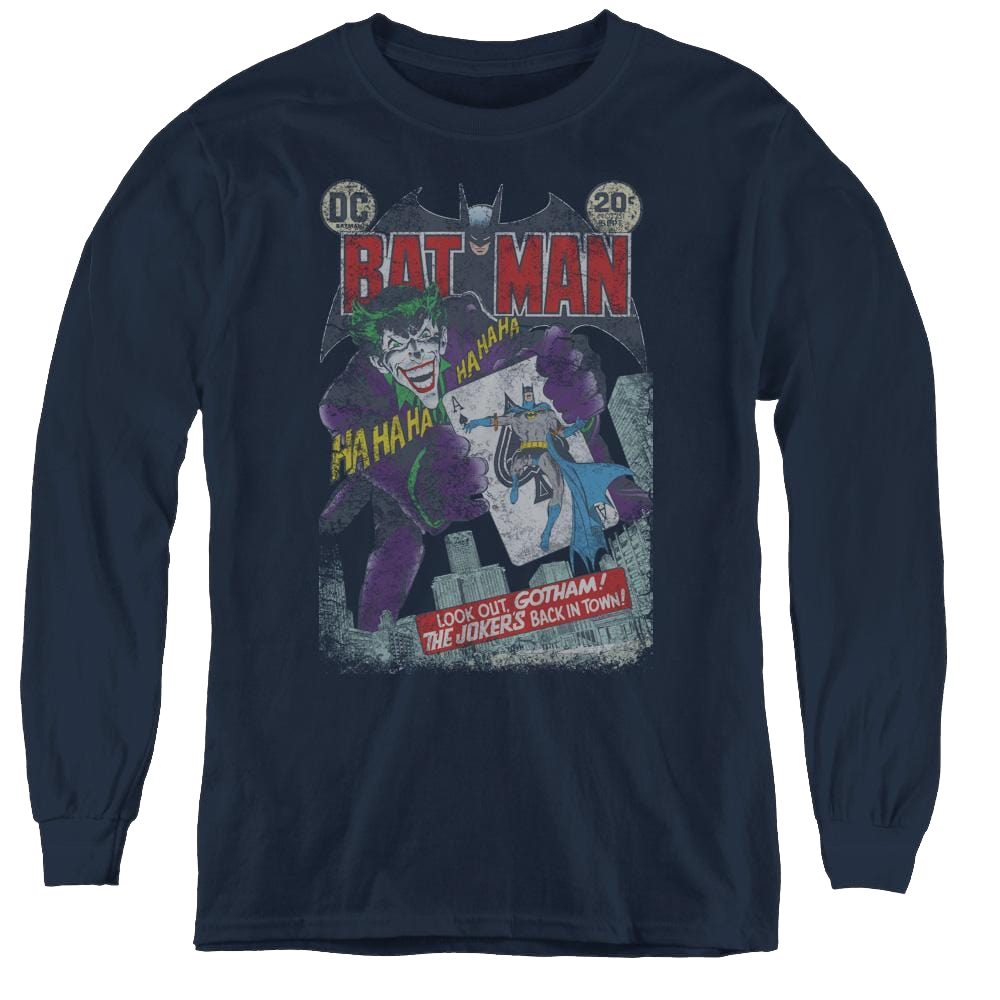 Dc Batman #251 Distressed - Youth Long Sleeve T-Shirt Youth Long Sleeve T-Shirt Batman   