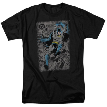 Black men's regular fit t-shirt with Batman Detective #487 Distress graphic