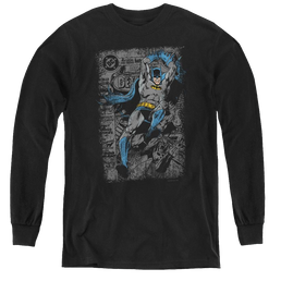 Dc Batman Detective #487 Distress - Youth Long Sleeve T-Shirt Youth Long Sleeve T-Shirt Batman   