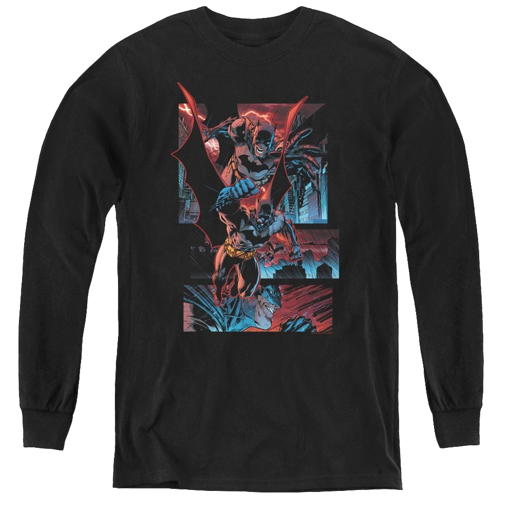 Dc Batman Dark Knight Panels - Youth Long Sleeve T-Shirt Youth Long Sleeve T-Shirt Batman   