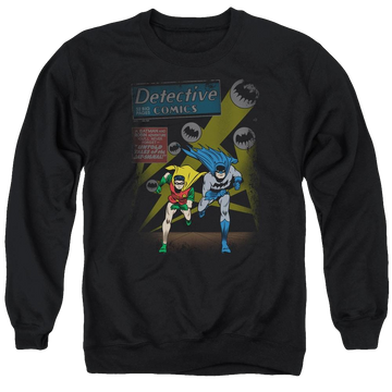 Black men's crewneck sweatshirt with Batman Dynamic Duo graphic