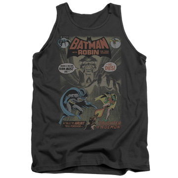 Charcoal men's tank with Batman #232 Cover graphic
