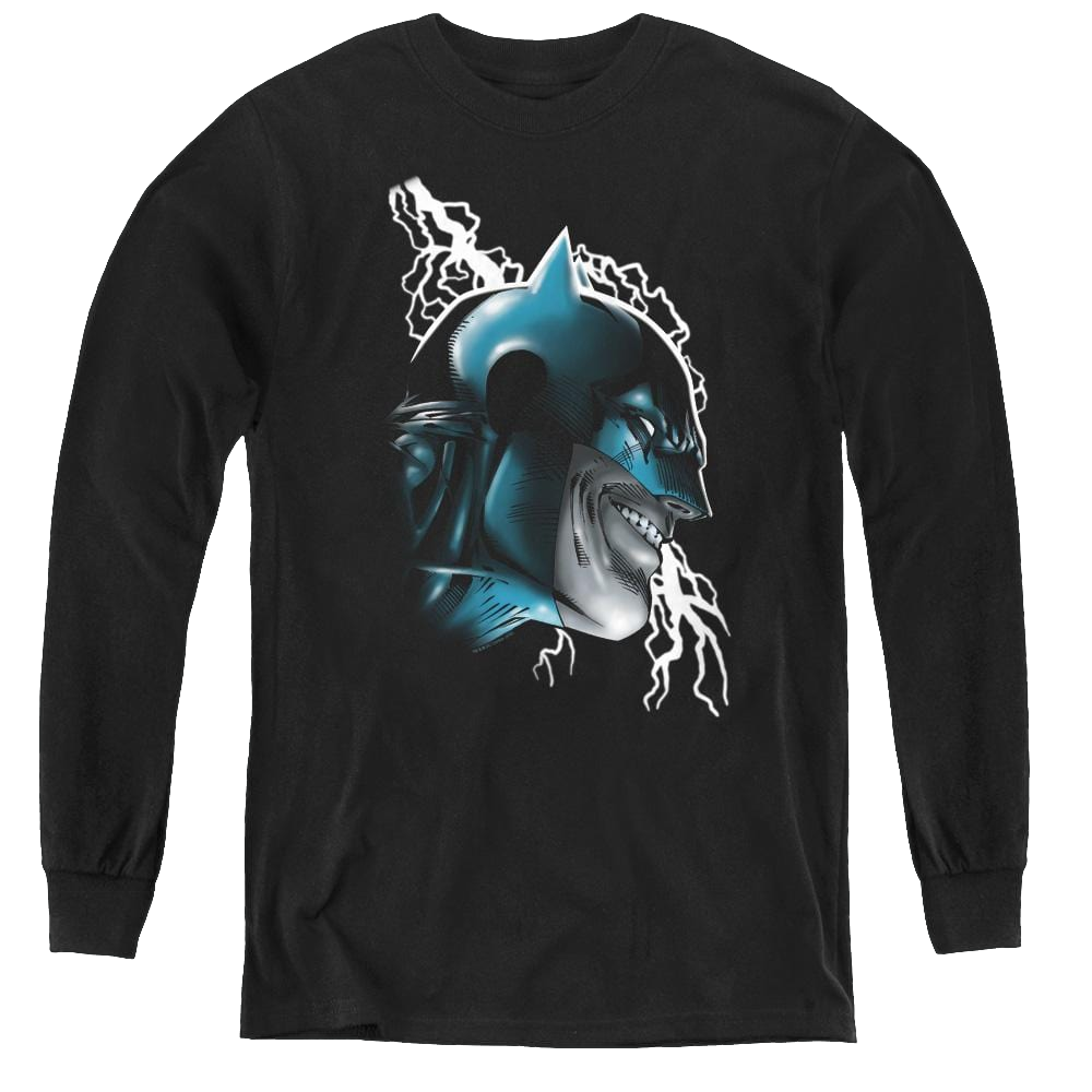 Dc Batman Crazy Grin - Youth Long Sleeve T-Shirt Youth Long Sleeve T-Shirt Batman   