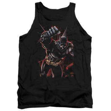 Black men's tank with Batman Crimson Knight graphic