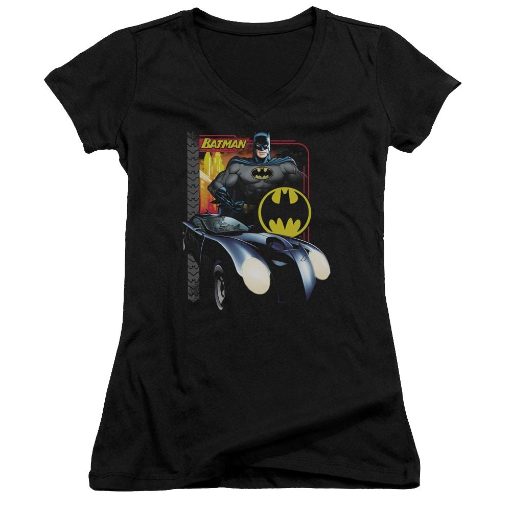 Batman Bat Racing - Juniors V-Neck T-Shirt Juniors V-Neck T-Shirt Batman   