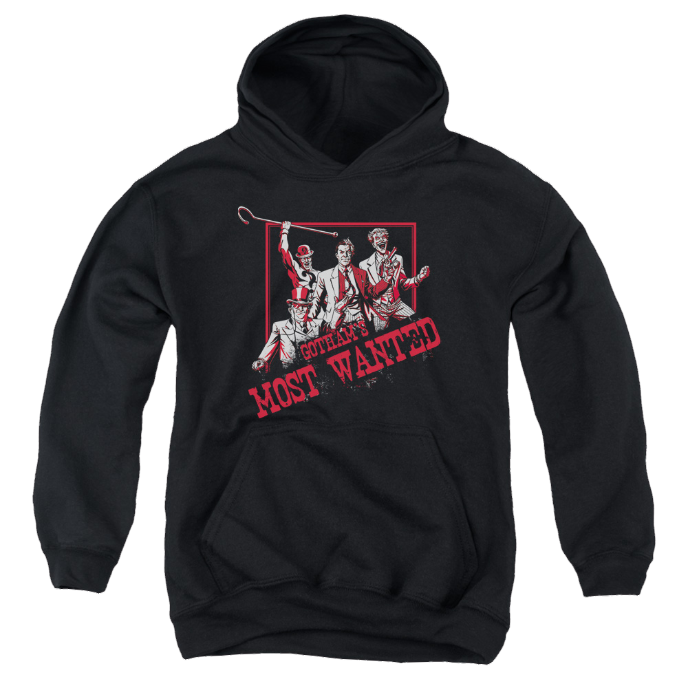 DC Batman Gothams Most Wanted - Youth Hoodie Youth Hoodie (Ages 8-12) Batman   