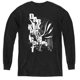 Dc Batman Vertical Letters - Youth Long Sleeve T-Shirt Youth Long Sleeve T-Shirt Batman   