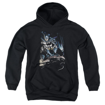 DC Batman Perched - Youth Hoodie Youth Hoodie (Ages 8-12) Batman   