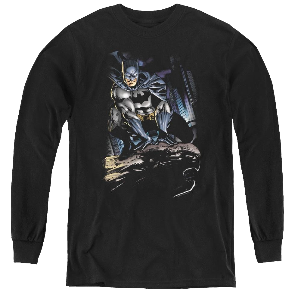Dc Batman Perched - Youth Long Sleeve T-Shirt Youth Long Sleeve T-Shirt Batman   