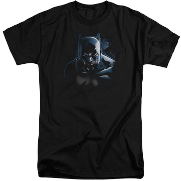 Black men's tall fit t-shirt with Batman Dont Mess With The Bat graphic