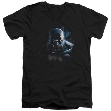 Black men's v-neck t-shirt with Batman Dont Mess With The Bat graphic