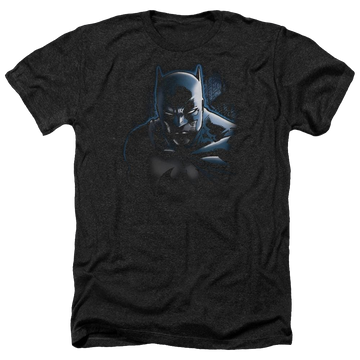 Charcoal men's heather t-shirt with Batman Dont Mess With The Bat graphic