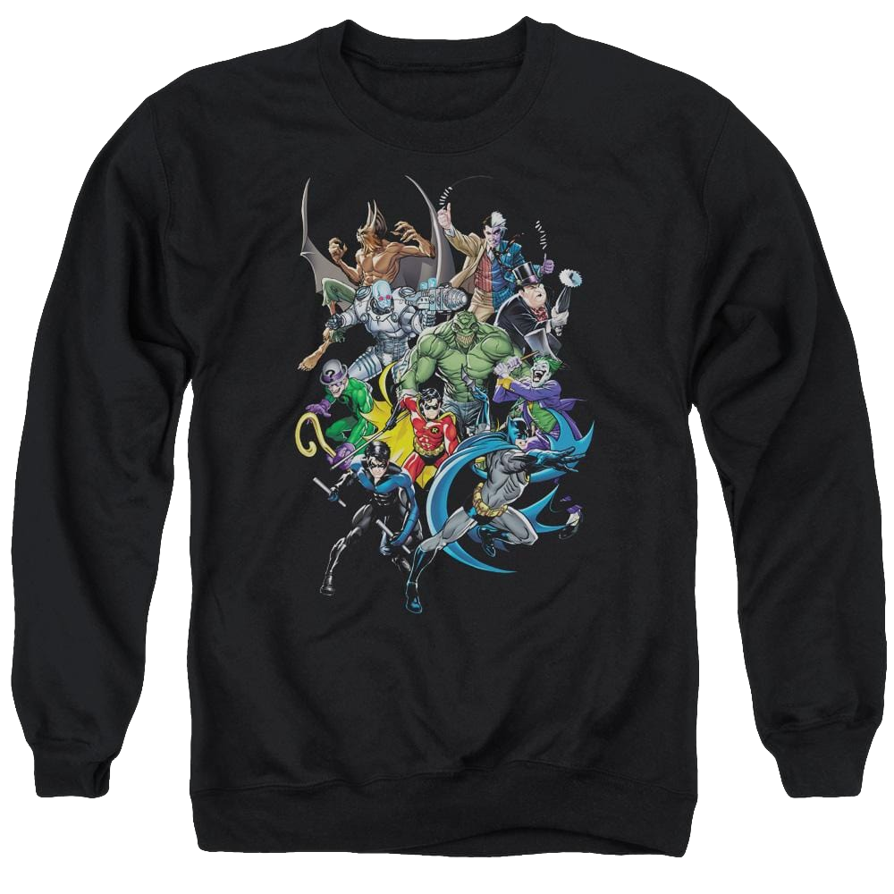 Batman Saints And Psychos - Men's Crewneck Sweatshirt Men's Crewneck Sweatshirt Batman   