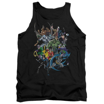 Black men's tank with Batman Saints And Psychos graphic